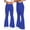 Blue women flare pants a1, variant on Cagogo Women Flare Pants Elastic Waist Flowy Casual Long Trousers for Women High Waisted Palazzo Pants with Pockets Beach Summer Lounge Wear, Gray M