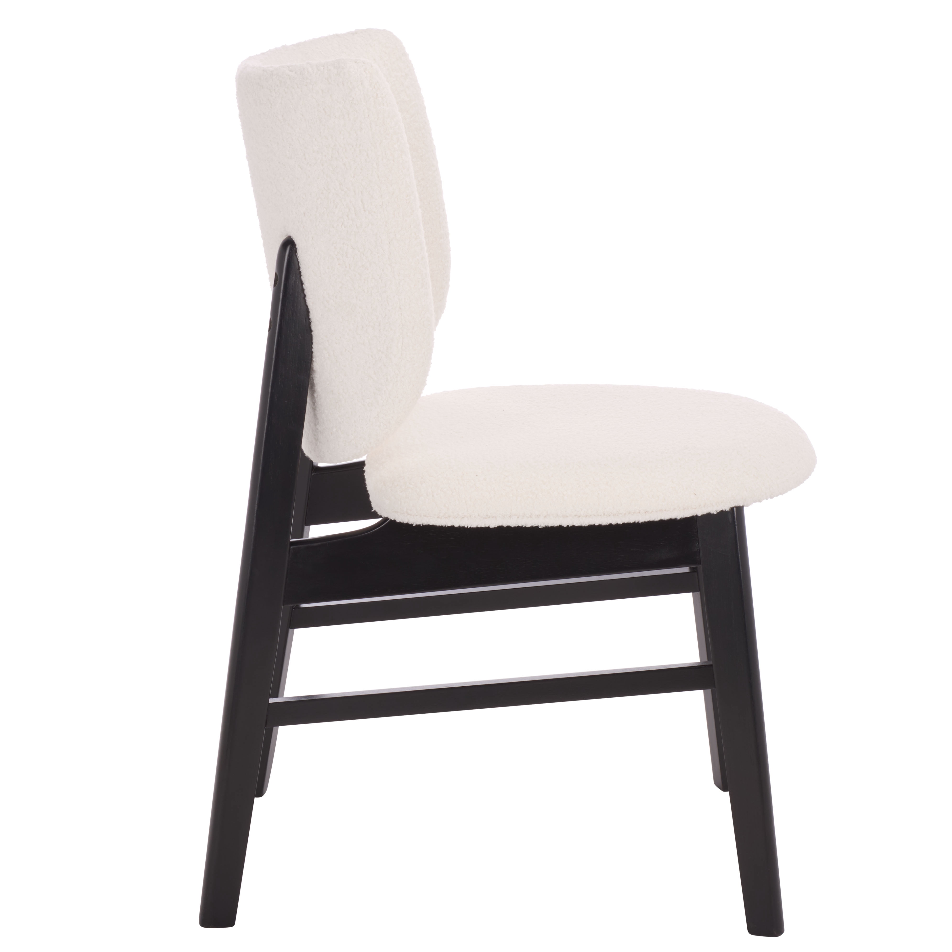 Safavieh Norman Modern Fabric and Rubberwood Dining Side Chairs, White / Black