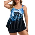 thumbnail image 1 of Traje de baño de dos piezas Hanna Nikole, talla grande, flores azules, 1 of 5