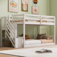 thumbnail image 1 of Twin Over Twin Bunk Bed with Ladder & Storage - White, 1 of 8