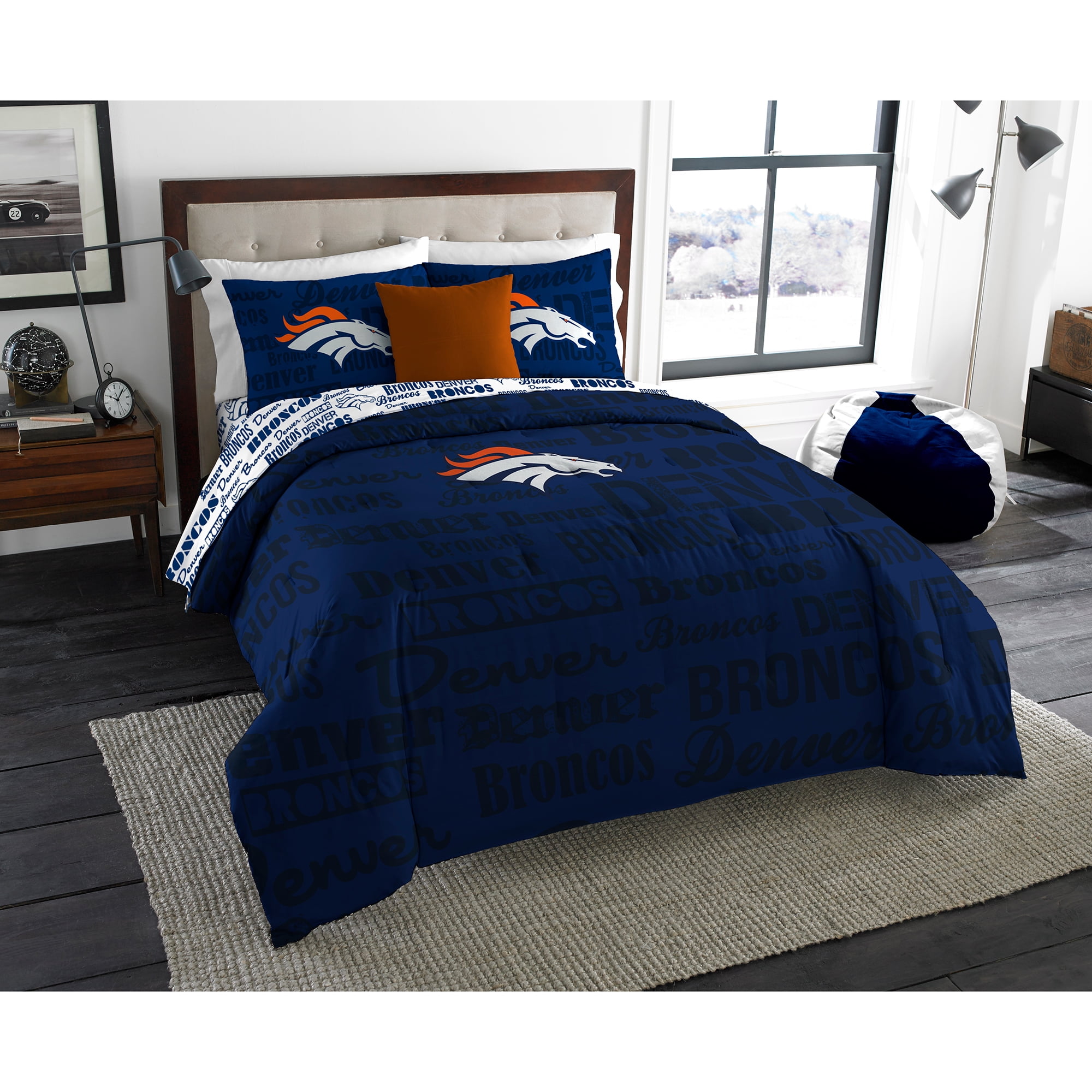 Nfl Denver Broncos Bed In A Bag Complete Bedding Set Walmart Com