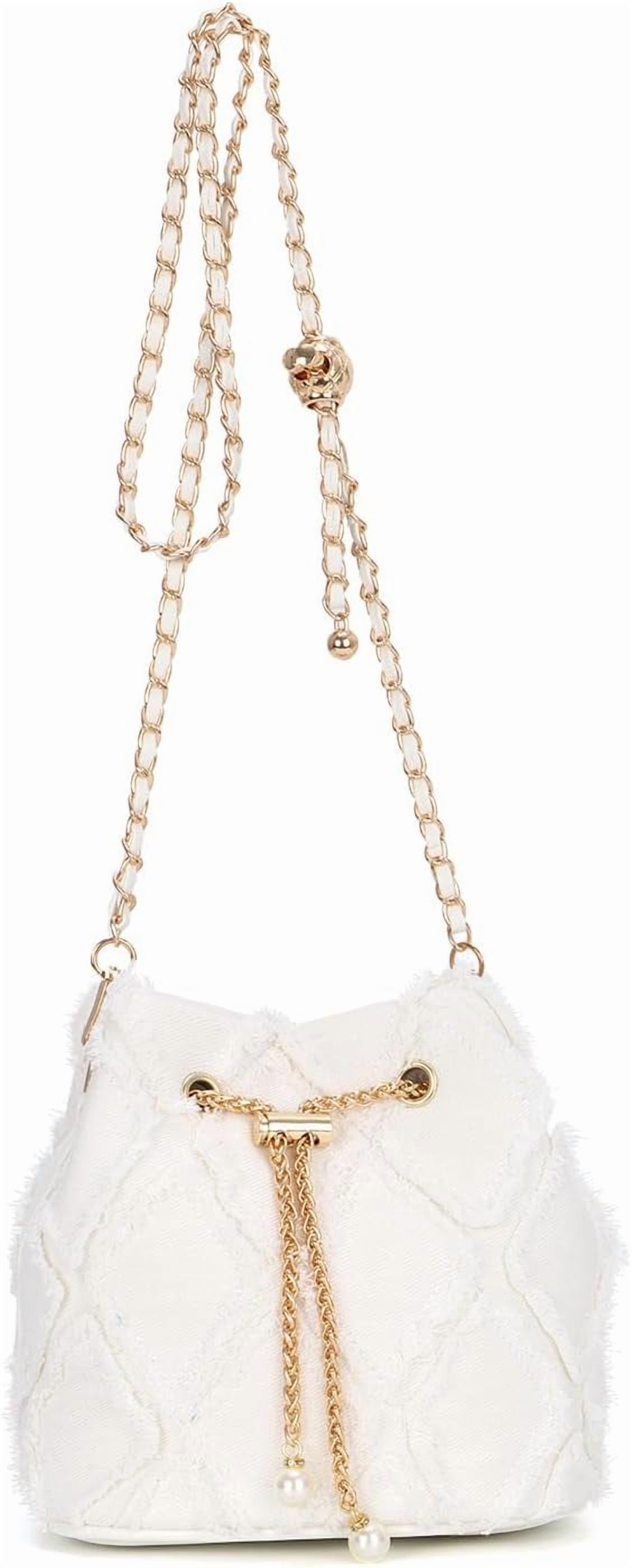 Denim Bucket Bag for Women Trendy Jean Purse Drawstring Crossbody Shoulder Bag Hobo Bag