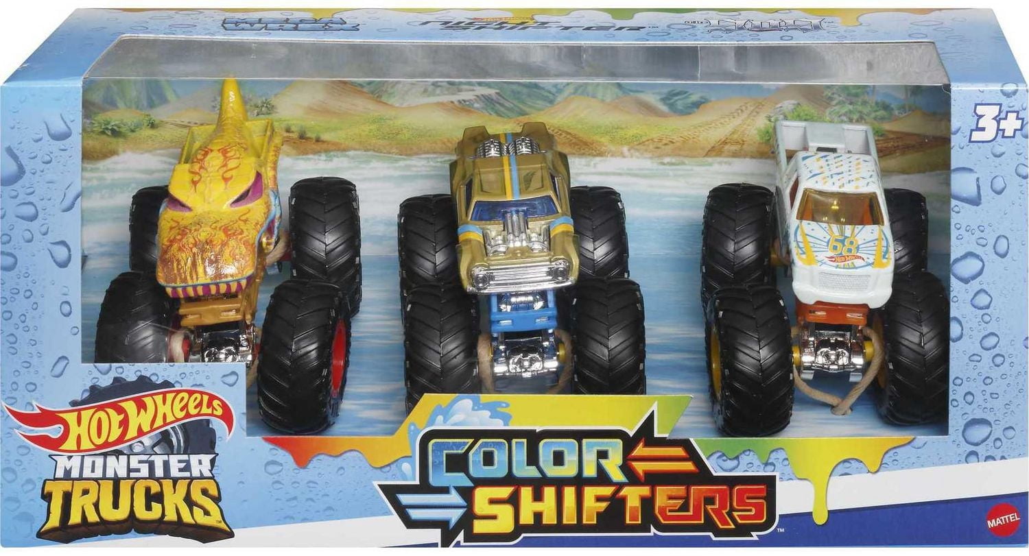 Hot Wheels Monster Trucks Échelle 1:64 Changement de CouleurCoffret 3