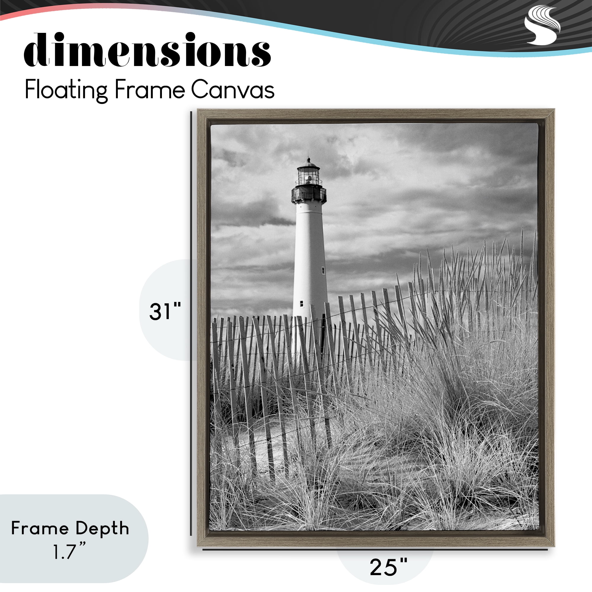 Stupell Industries Cape May Lighthouse View Brown Framed Floater Canvas Wall Art, design by MJ Photography