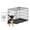 black, variant on FDW 24 inch Foldable Metal Dog Crate for Small Dogs, Double Door, Divider, Removable Tray(Black)