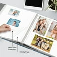 thumbnail image 4 of Fintie Photo Album Self Adhesive for 3x5 4x6 5x7 6x8 8x10 Pictures, 60 Sticky Pages DIY Photo Album with A Metallic Pen, Scrapbook Album for Family Wedding Anniversary Pictures, Ocean Marble, 4 of 8