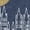 Navy Blue Heather, variant on Mens Harry Potter Hogwarts Line Art Moonrise T Shirt