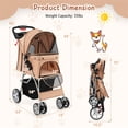 thumbnail image 3 of Demi Bonn 40" 4 Wheels Pet Stroller Dog Cat Cage Jogger Stroller for Medium Small Dogs Cats Travel Folding Carrier Puppy Stroller with Storage Basket and Adjustable Canopy, Beige, 3 of 9
