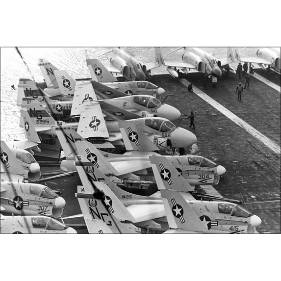 24"x36" Gallery Poster, a-7b corsair grumman a-6a intruder f-4j phantom ii 1968