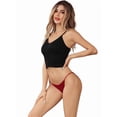 thumbnail image 3 of Buankoxy 8 Pack Women's Low-Rise String Bikini Panty Stretch Briefs(Multi-color,Size4), 3 of 5