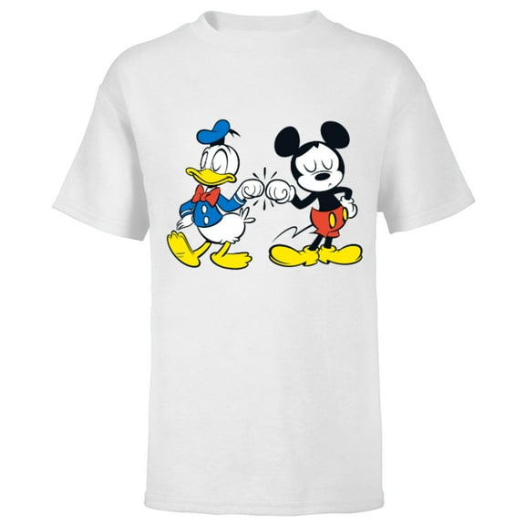 Disney Mickey Mouse and Donald Duck Best Friends - Short Sleeve T-Shirt for Kids -Customized-White