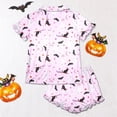 thumbnail image 5 of Outfits for Women Lightweight Halloween Graphic Print Lapel Short Sleeve Belted Top And Shorts 2 Piece Loungewear Women's Clothing Sets L, 5 of 7