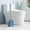 Blue, variant on VANLOFE Soft Plastic Toilet Brush Set with Caddy for Bathroom Cleaning, Blue