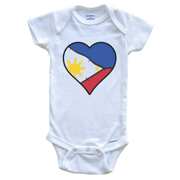 Philippines Heart Filipino Flag Baby Bodysuit