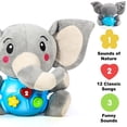 thumbnail image 3 of JBeeCtrl Toy for 1 Year Old Light Up Musical Elephant Plush Toy Soft Stuffed Animal with 12 Songs & Sound Effects 1st Birthday Shower Gift Easter Basket Stuffer, 3 of 9
