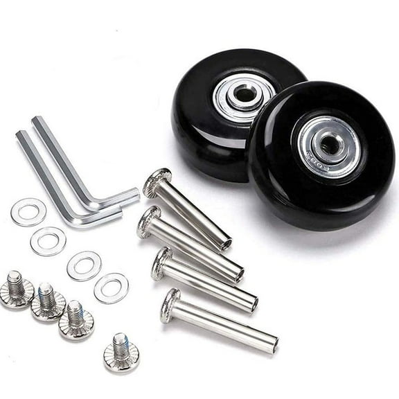 SWETRACE Luggage Wheels 1 Set Black Rubber for Travel Suitcase