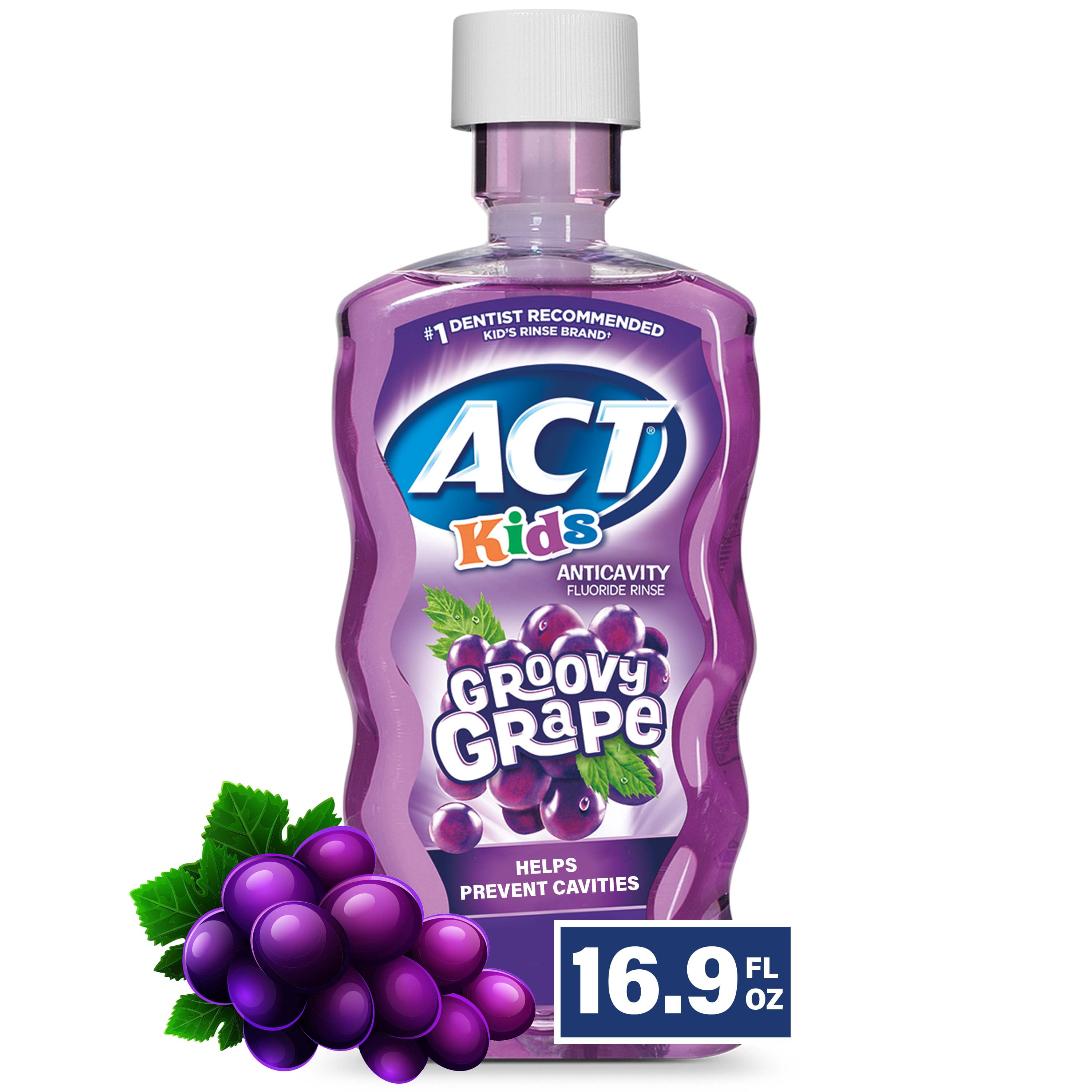 ACT Kids Anticavity Fluoride Rinse, Groovy Grape, 16.9 fl. oz