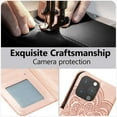 thumbnail image 2 of Case for iPhone 14 Pro Max, Premium PU Leather Magnetic Flip Wallet Case with Card Holder Cash Slot Lanyard Strap Kickstand Function Embossed Mandala Flower Pattern Shockproof Cover-Rose Gold, 2 of 16
