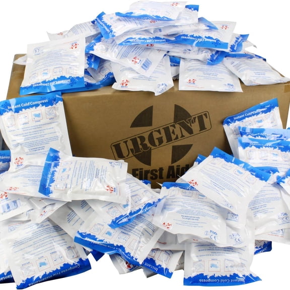 Case of 125 Instant Cold Packs, 5" x 6" - Disposable Cold Compresses - No pre-Chilling Required for Quick, Effective First aid Treatment & Relief of Aches, Pains, Bumps & Bruises
