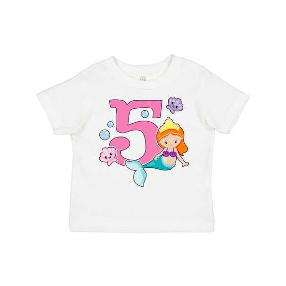 Inktastic I Am 5 Years Old Birthday with Mermaid Girls Toddler T-Shirt