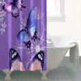 thumbnail image 4 of Purple Butterfly Flower Pattern Shower Curtain 36"x72" ,Bathroom Decorative Shower Curtains Set with 12 Hooks,Modern Waterproof Washable Shower Curtain, 4 of 6