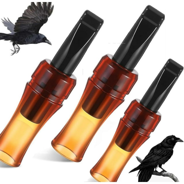 JZCHUNTOY 3PCS Realistic Raven Whistle, Lifelike Crow Call Sound Effect for Halloween Decorations, Scary Bird Prop Accessories with Natural Design for Horror Party Haunted House Outdoor Use