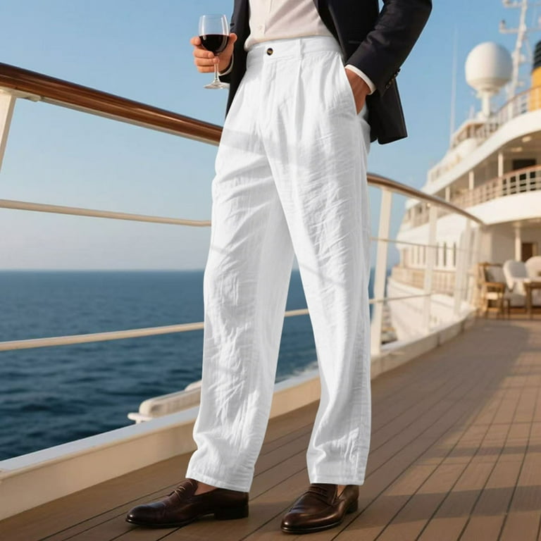 Bosfbaoi Men's Dress Pants Elastic Waist Lightweight Pant Loose Fit Casual Mens Big & Tall Business Pants Trousers Bosfbaoi Men's Dress Pants Elastic Waist Lightweight Pant Loose Fit Casual Mens Big & Tall Business Pants Trousers