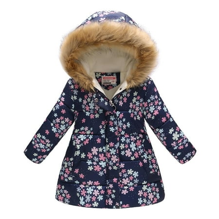 

QIPOPIQ Girls Clothes Clearance Toddler Girls Solid Color Plush Cute Flowers Rabbit Ears Winter Hoodie Thick Coat Cloak