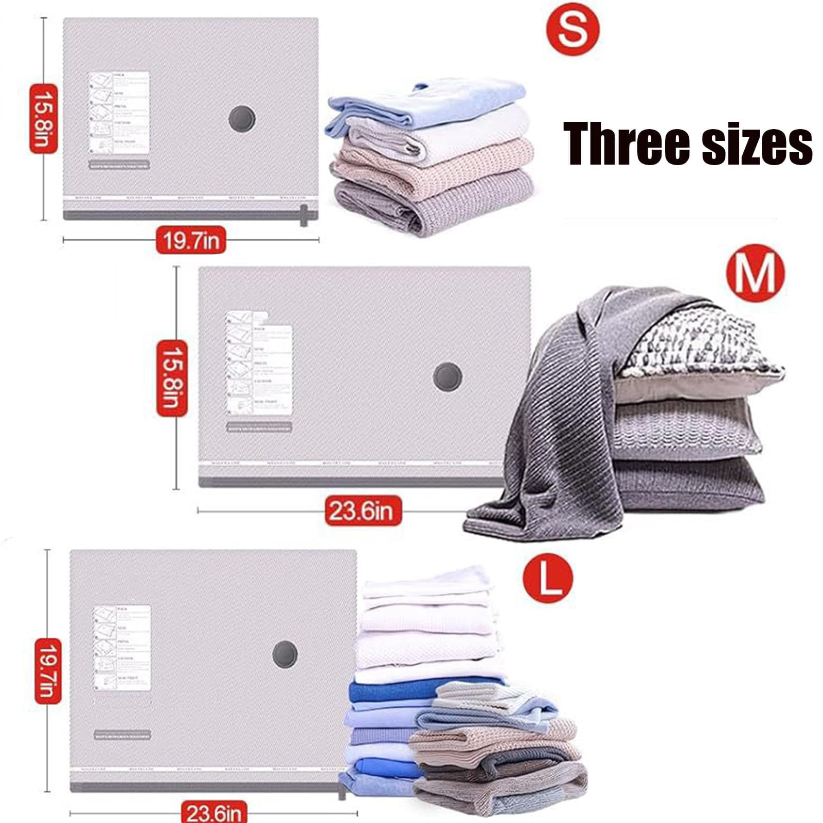 Cordless Travel Vacuum Bag Set, with Rechargeable Air Pump, 6/9Pack 2025 Upgraded Travel Vacuum Bag Set for Luggage and Suitcase Compression Save Space(6 Pack)