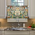 thumbnail image 2 of Yayeee Kitchen Curtains Tier Pair Light Filtering 27"x36" Rod Pocket Short Cafe Window Panel, Beige Floral Garden, 2 of 7