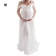 thumbnail image 2 of Sonducket Vestido de fotografía de maternidad fuera del hombro vestido de gasa frente Maxi embarazo vestidos largos mujeres Photoshoot Prop Vestidos Blanco METRO Sonducket AP019290-02, 2 of 6