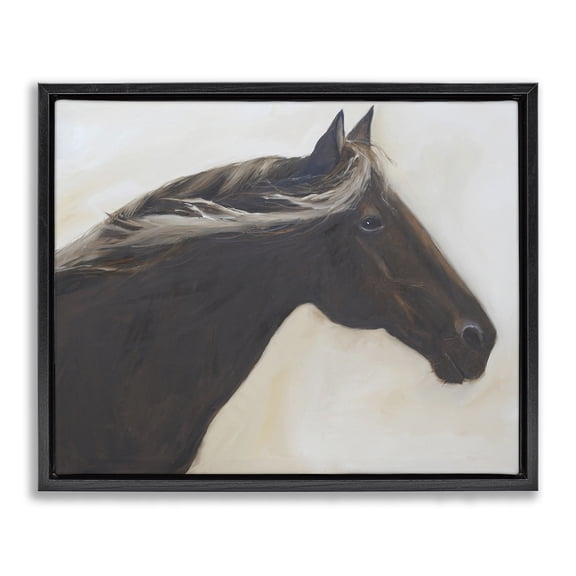 Stupell Industries The Mare In Profile Black Framed Floater Canvas Wall Art, design by Jadei Graphics