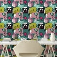 thumbnail image 2 of Ambesonne Spring Peel & Stick Wallpaper for Home, Squares Flowers Pattern Art, 13"x100", Yellow Green and Pastel Pink, 2 of 5