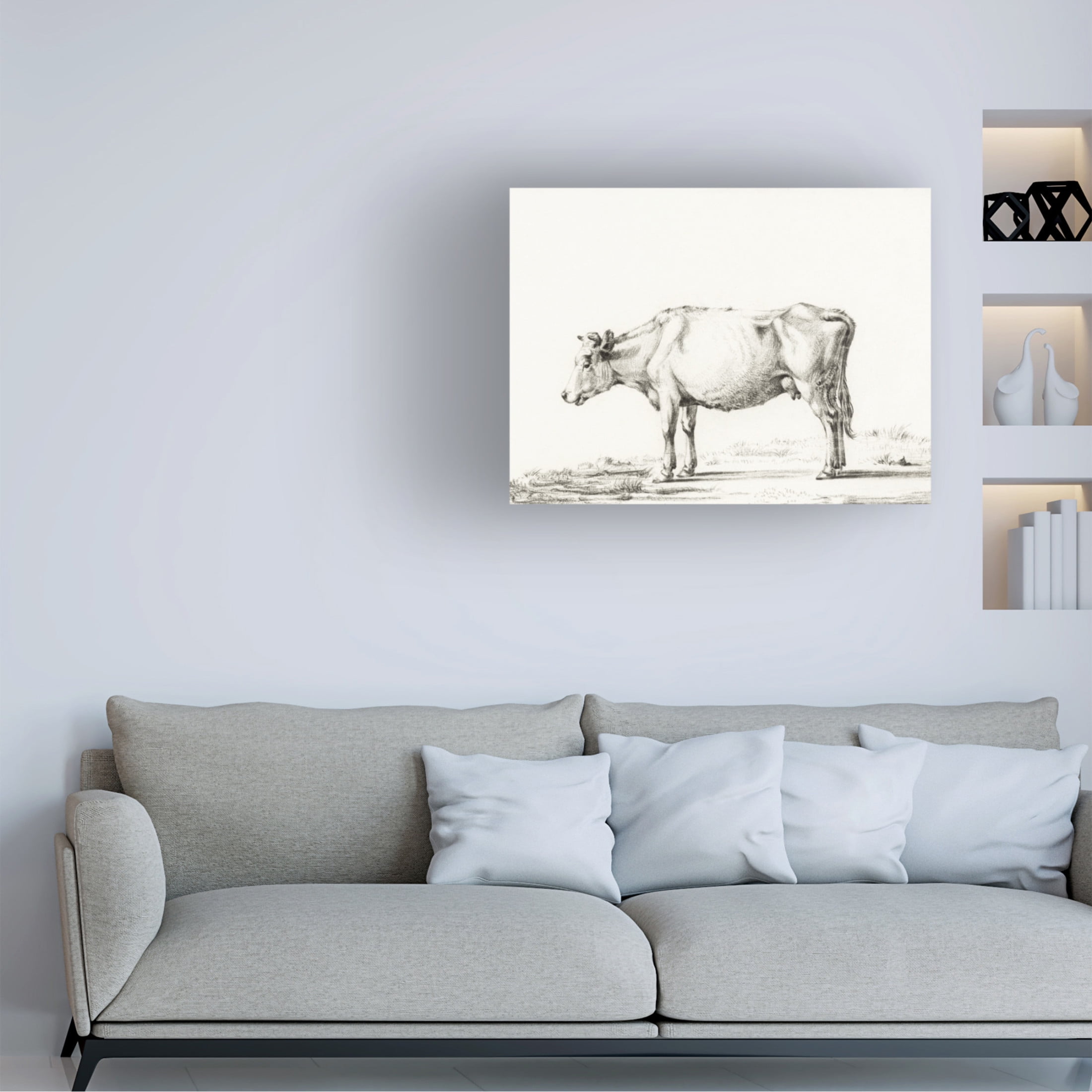 Trademark Fine Art Jean Bernard  Bernard Cow Sketch II Canvas Wall Art