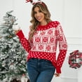 thumbnail image 4 of SOMER Women’s Ugly Christmas Sweater Snowflake Knit Pullover Long Sleeve Holiday Party Winter Warm Casual Top 2025 Red, 4 of 7