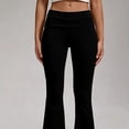 thumbnail image 6 of Women'S Flare Skinny Pants Fold over Leggings Bell Bottom Slim Fit Yoga Pants Y2k Joggers Black L, 6 of 8
