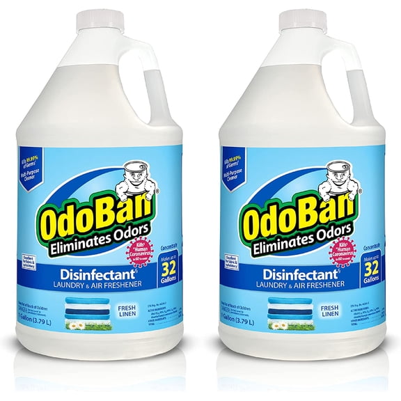 OdoBan Disinfectant Concentrate and Odor Eliminator, 2 Gallons, Fresh Linen Scent
