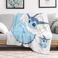thumbnail image 2 of Pokemon Eevee Vaporeon Throw Blanket Cute Flannel for Boys Girls Men Women, 2 of 7