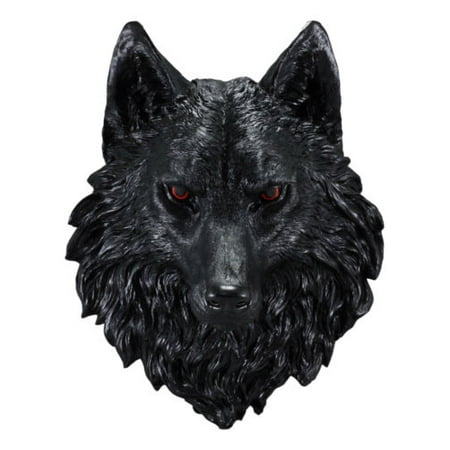 Ebros Large Underworld Lucian Black Wolf Head with Blood Eyes Wall Decor Plaque 16.5