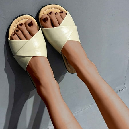 

Wedge Sandals for Women Gnobogi Women s Slope Heel Casual Shoes Comfortable Slippers Beach Fish Mouth Wear Sandals Vintage Boho Sandals Beach Holiday Shoes Beige