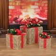 thumbnail image 3 of Paquete de 3 cajas de regalo iluminadas JAMW 60 luces LED de cadena blancas cálidas, 3 of 5