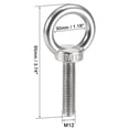 thumbnail image 3 of Unique Bargains 2 Pcs M12x50mm Thread 30mm Inside Dia 47mm OD Stainless Steel Lifting Eye Bolt, 3 of 6