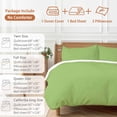 thumbnail image 6 of Abstract Solid Color Bedding Duvet Cover Set Full Size 4 Pieces Simple Avocado Green Low Saturation Bedding Set with Zipper Closure, 1 Comforter Cover 86x86 Inches 1 Flat Sheet & 2 Pillow Cases, 6 of 7