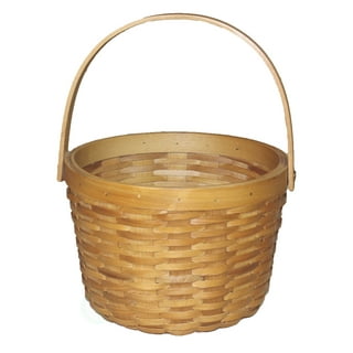 Expressly HUBERT® Round Slatted Chip Wood Basket - 17 5/16Dia x 3 1/2H