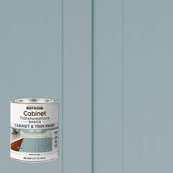 Cadet Gray, Rust-Oleum Transformations Semi-Gloss Cabinet & Trim Paint, Quart, 4 Pack