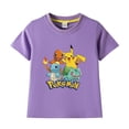 thumbnail image 5 of Pokemon ropa para niños figura de Anime Pikachu camiseta gráfica para niños 100% algodón verano manga corta niño niña regalo de cumpleaños, 5 of 5