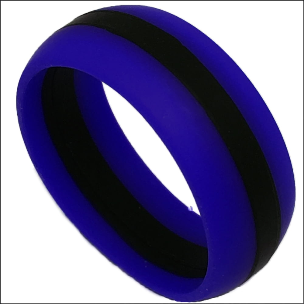 ASR 8MM/6MM Men and Ladies Wedding Band Ring Set Blue/RED Flexible Silicon Rubber ACTIVE SILICON RINGS 