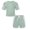 Olive Green, variant on Girl Boy Summer Clothes Outfits Geometric Print Short Sleeves Tops + Drawstring Shorts Outfits Set 5-14T