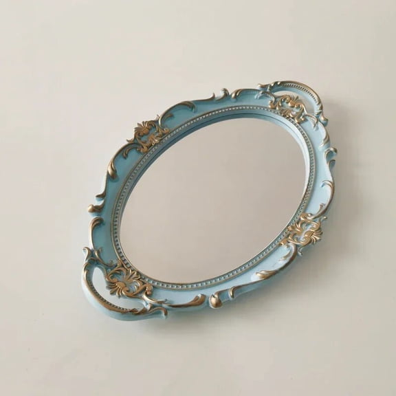 CHUNTIAN European Decorative Plate Storage Tray Oval Plate Jewelry Display Rotary Candy Decor Tray Mirror Decorative Make Up Mirror