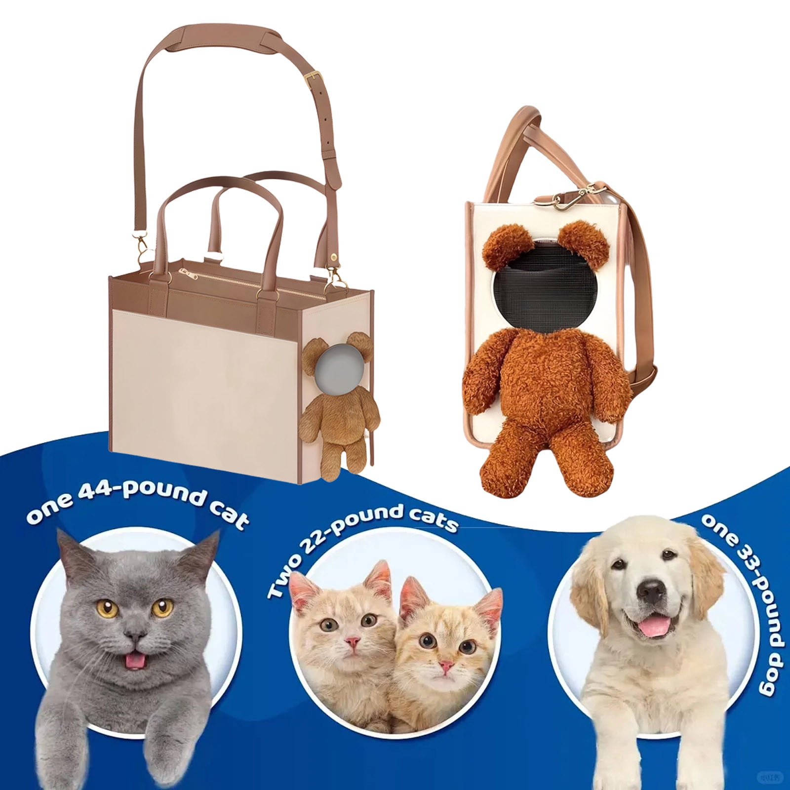 Fashionable Pet Backpack Stylish Dog Purse Tote Handbag For Small Medium Dogs Cats Puppy Travel Outing Convenient Durable Lightweight